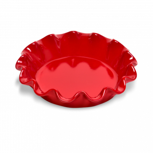 Emile Henry Ceramic Ruffled Pie Dish | Burgundy