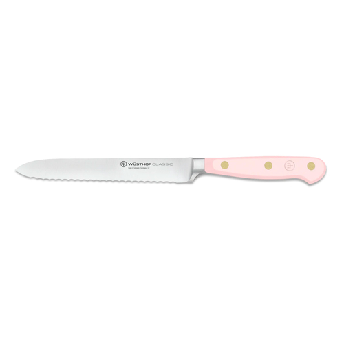 Wusthof Classic Serrated Utility Knife 14cm Pink Himalayan Salt