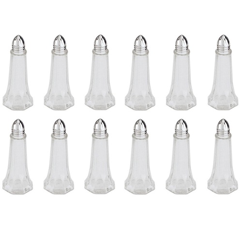 12 x Glass Salt and Pepper Shakers Tower 30ml