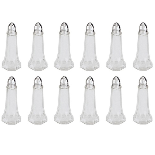 12 x Glass Salt and Pepper Shakers Tower 30ml