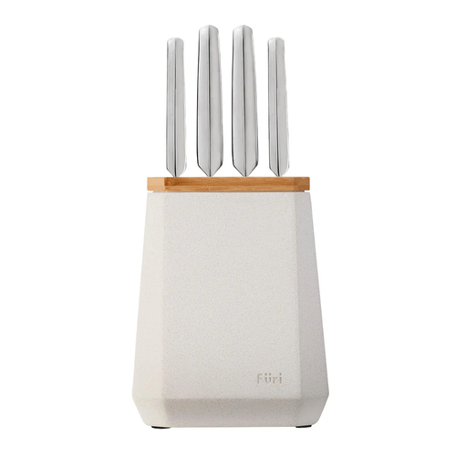 Furi Pro Stone 5pc Knife Block Set Snow Terrazzo 5 Piece