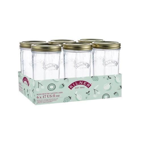 Kilner Wide Mouth Preserve 500ml | Set of 6