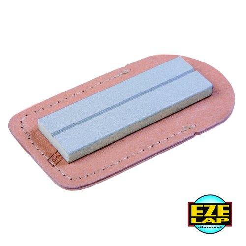 EZE-LAP 26F DIAMOND PLATE GROOVED SHARPENER 25X75MM FINE 600G + LEATHER POUCH EZE LAP