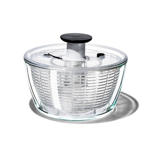 OXO Good Grips Glass Salad Spinner | Serving Bowl Lettuce Dryer