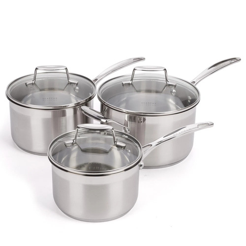 Scanpan Impact 3 Piece Saucepan Set | Stainless Steel 3pc
