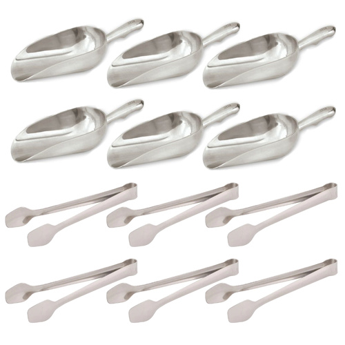 Trenton Candy Bar Serving 12 Piece Set | 6 Scoops + 6 Sugar Tongs