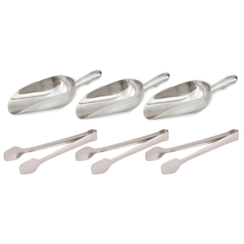 Trenton Candy Bar Serving 6 Piece Set | 3 Scoops + 3 Sugar Tongs