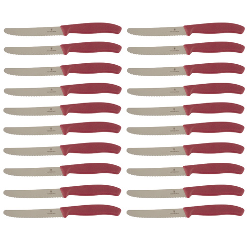 Victorinox Steak and Tomato Knife 11cm Wavy Edge Set of 20 Mystery Mulberry
