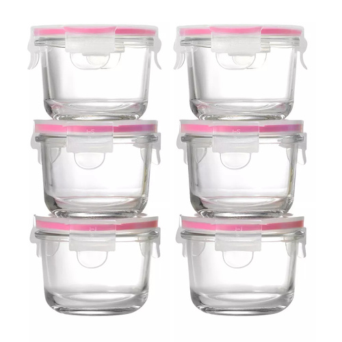 Glasslock Baby 6 Piece Round 165ml Food Container Set