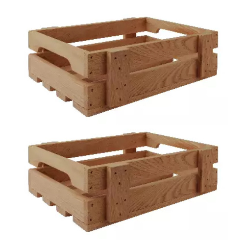 Athena Brooklyn Jersey Crate 30 x 20 x 90cm Acacia Wood | Set of 2