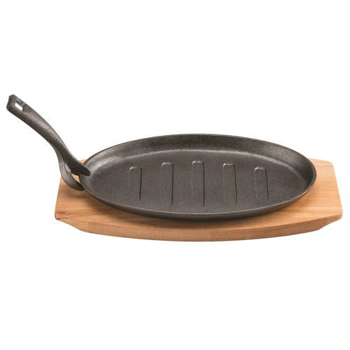 Pyrolux Pyrocast Pyrocast Oval Sizzle Plate with Tray 27 x 18cm | Suits All Cooktops