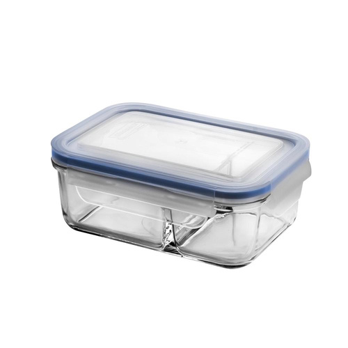 Glasslock Duo Tempered Glass Rectangular Container 670ml With Lid