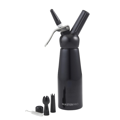 MasterPro Cream Whipper 500ml & 3 Nozzles Black