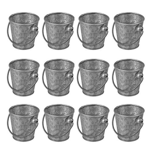 Moda Brooklyn Mini Galvanised Cutlery Bucket 80x80mm | Set of 12
