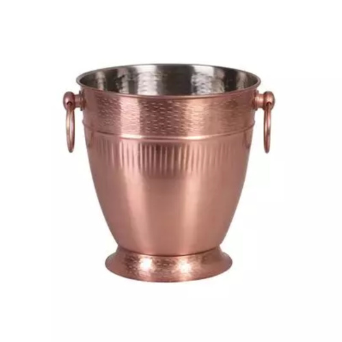Moda Champagne Bucket - Satin Copper Ribbed 23cm