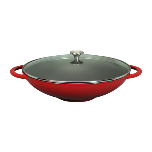 Chasseur Wok With Glass Lid 37cm / 4.5L Inferno Red