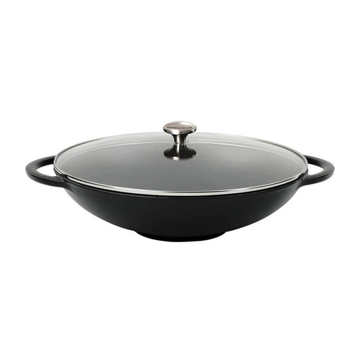 Chasseur Wok With Glass Lid 37cm / 4.5L Matte Black