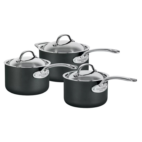 Chasseur Cinq Etoiles Hard Anodised Saucepan Set 3 Piece