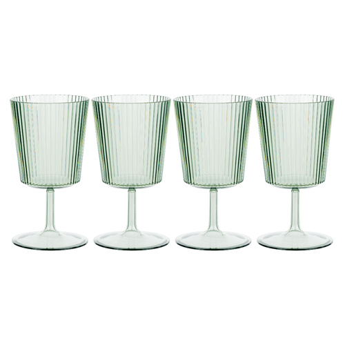 Davis & Waddell Saltara Plastic Wine Glasses 300ml Green Set of 4