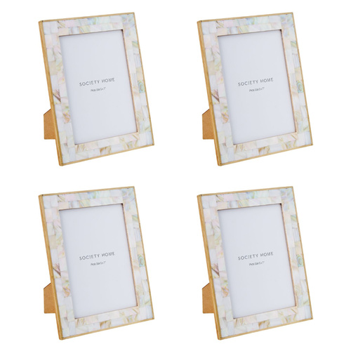 Society Home Mother of Pearl Inlay Photo Frame  5"x7" Set of 4