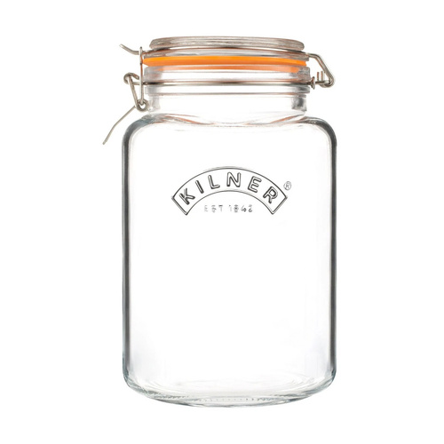 Kilner Square Clip Top Glass Jar 3 Litre