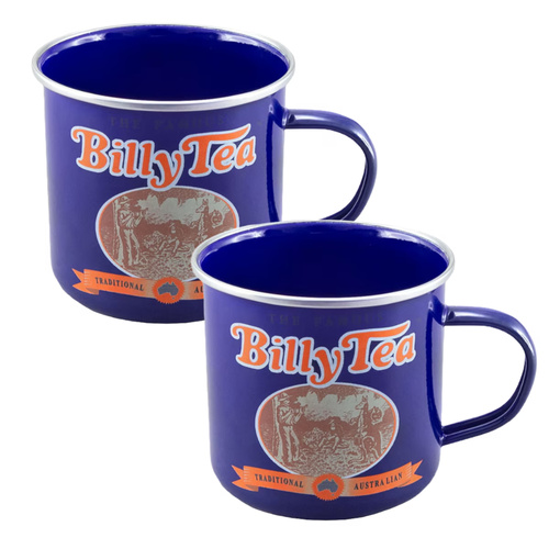 Rojo Billy Tea Enamel Mug 450ml Set of 2