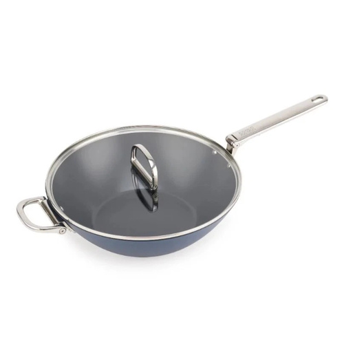 Joseph Space Non Stick Induction 32cm Wok With Glass Lid