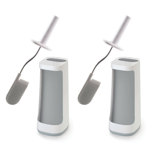 Joseph Joseph Flex Plus Toilet Brush With Storage Caddy Grey / White Set of 2