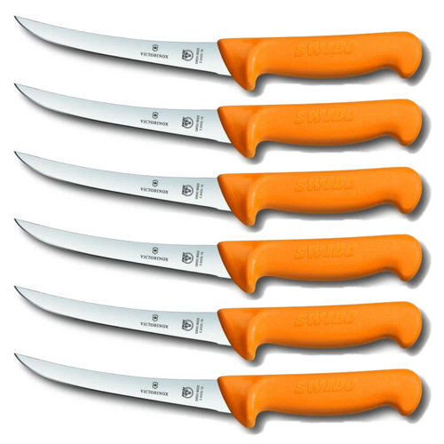 Victorinox Swibo 16cm Boning Knife Curved Stiff Blade Set of 6