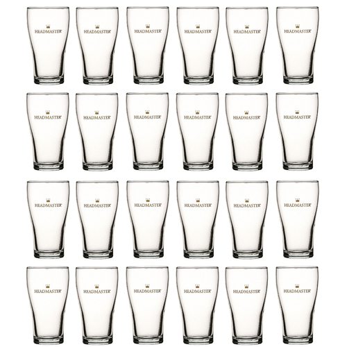 Crown Nucleated Headmaster Beer Conical Glasses 285ml | Set of 24
