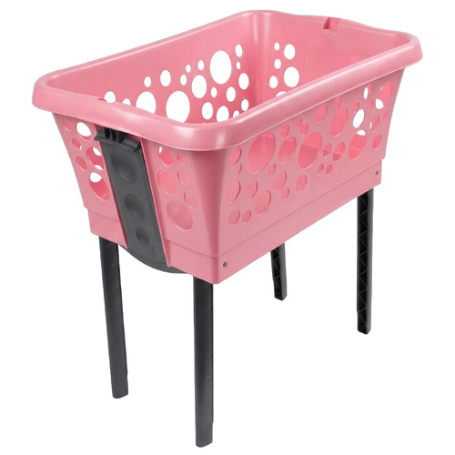 White Magic Laundry Basket on Legs Pink | 50L Capacity