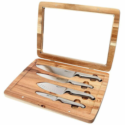 FURI PRO 4PC ACACIA KNIFE SET 4PC COOKS SANTOKU UTLITY PARING