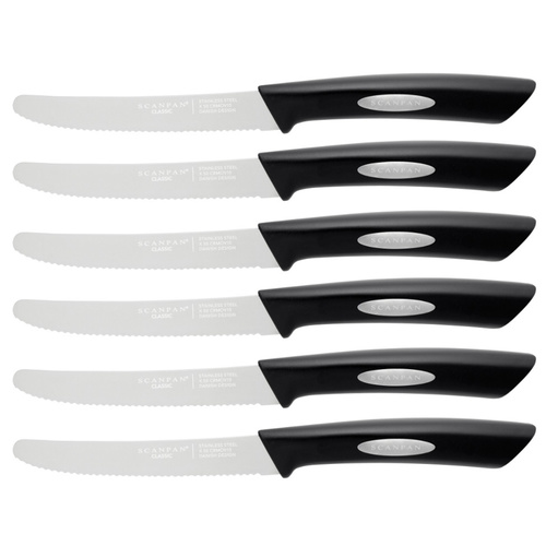 Scanpan Classic 12cm Steak Knives | Black Set of 6