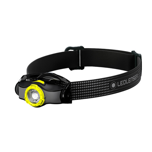 NEW LED LENSER MH3 HEAD TORCH 200 LUMENS HEADLAMP BLACK / YELLOW