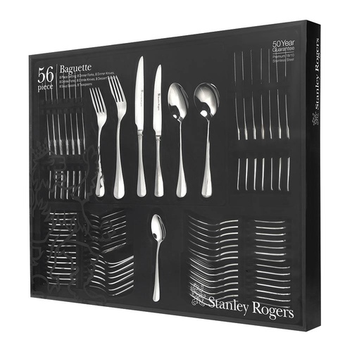 STANLEY ROGERS 56 PIECE STAINLESS STEEL BAGUETTE CUTLERY SET 56PC