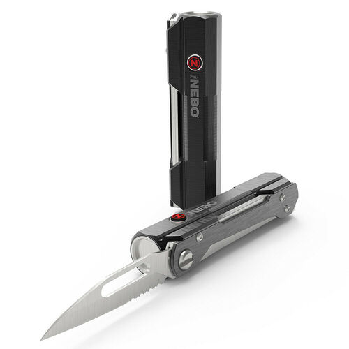 NEBO PAL + 400 LUMEN RECHARGEABLE LED FLASHLIGHT POWERBANK FOLDING KNIFE 3IN1