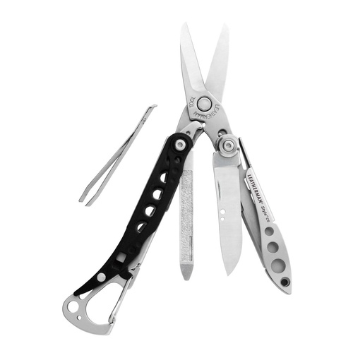 NEW LEATHERMAN STYLE CS BLACK STAINLESS STEEL MULTITOOL W/ SCISSORS KEYCHAIN