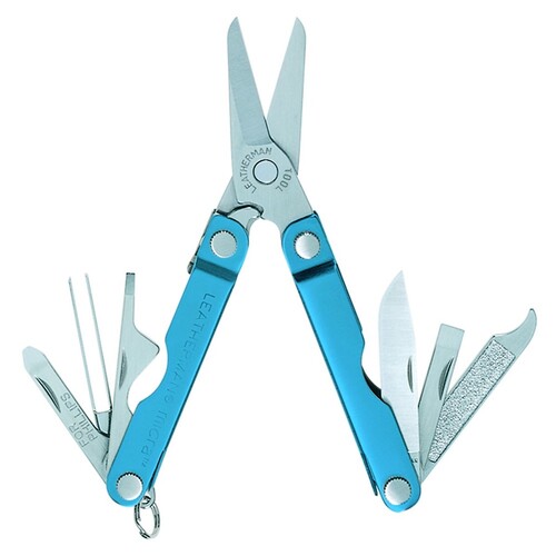 NEW LEATHERMAN MICRA BLUE STAINLESS STEEL MULTI TOOL POCKET KNIFE