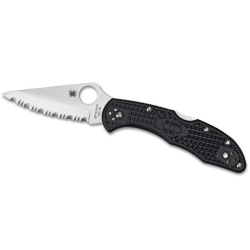 Delica 4 Lightweight Black - Serrated Blade C11SBK SPYDERCO
