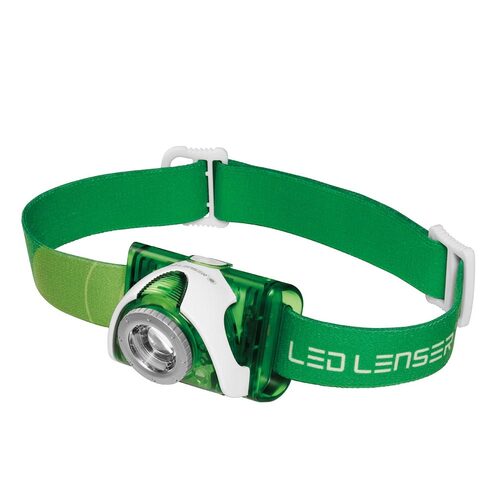 Led Lenser SEO 3 Head Torch Headlamp - Green 100 Lumens 