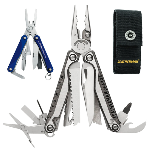 NEW LEATHERMAN CHARGE TTI + PLUS MULTI-TOOL + NYLON SHEATH + BLUE SQUIRT