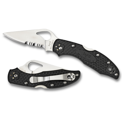 Spyderco Byrd Lightweight Meadowlark 2 Knife Combo Blade Black YSBY04PSBK2