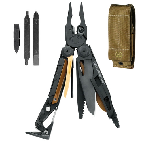 NEW LEATHERMAN MUT BLACK STEEL MULTI-TOOL + MOLLE SHEATH + BIT KIT