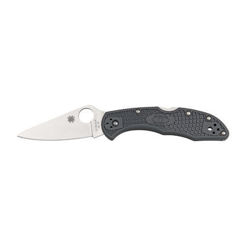 Delica 4 Lightweight Gray Flat Ground-Plain Blade C11FPGY SPYDERCO