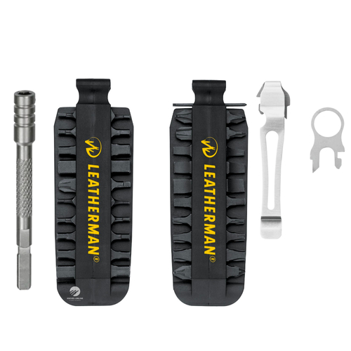 LEATHERMAN BIT KIT + POCKET CLIP & LANYARD RING + BIT DRIVER EXTENDER STAINLESS