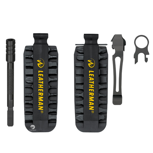 LEATHERMAN BIT KIT +  POCKET CLIP & LANYARD RING + BIT DRIVER EXTENDER BLACK