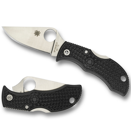NEW SPYDERCO MANBUG LIGHTWEIGHT BLACK PLAIN BLADE FOLDING KNIFE MBKP