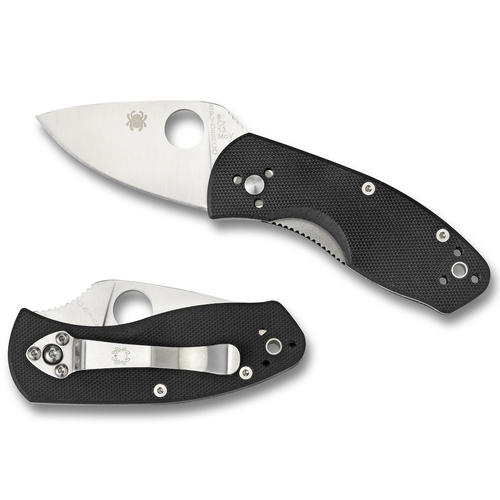 Spyderco Ambitious G-10 Black Folding Knife | Plain Black C148GP