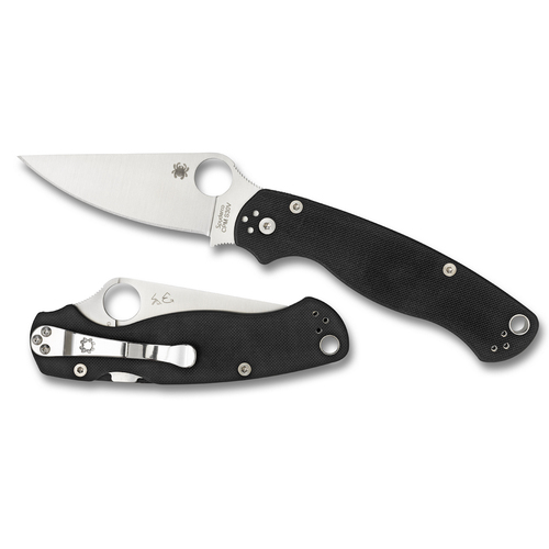 Spyderco Para Military 2 G-10 Black Folding Knife | Plain Blade YSC81GP2 