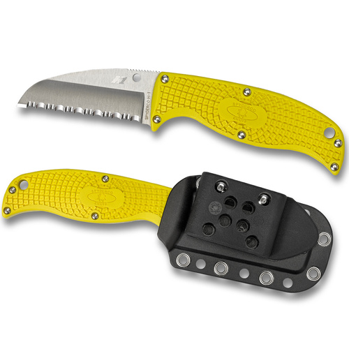 Enuff Salt Yellow H1 Sheepfoot - Serrated Blade FB31SYL SPYDERCO